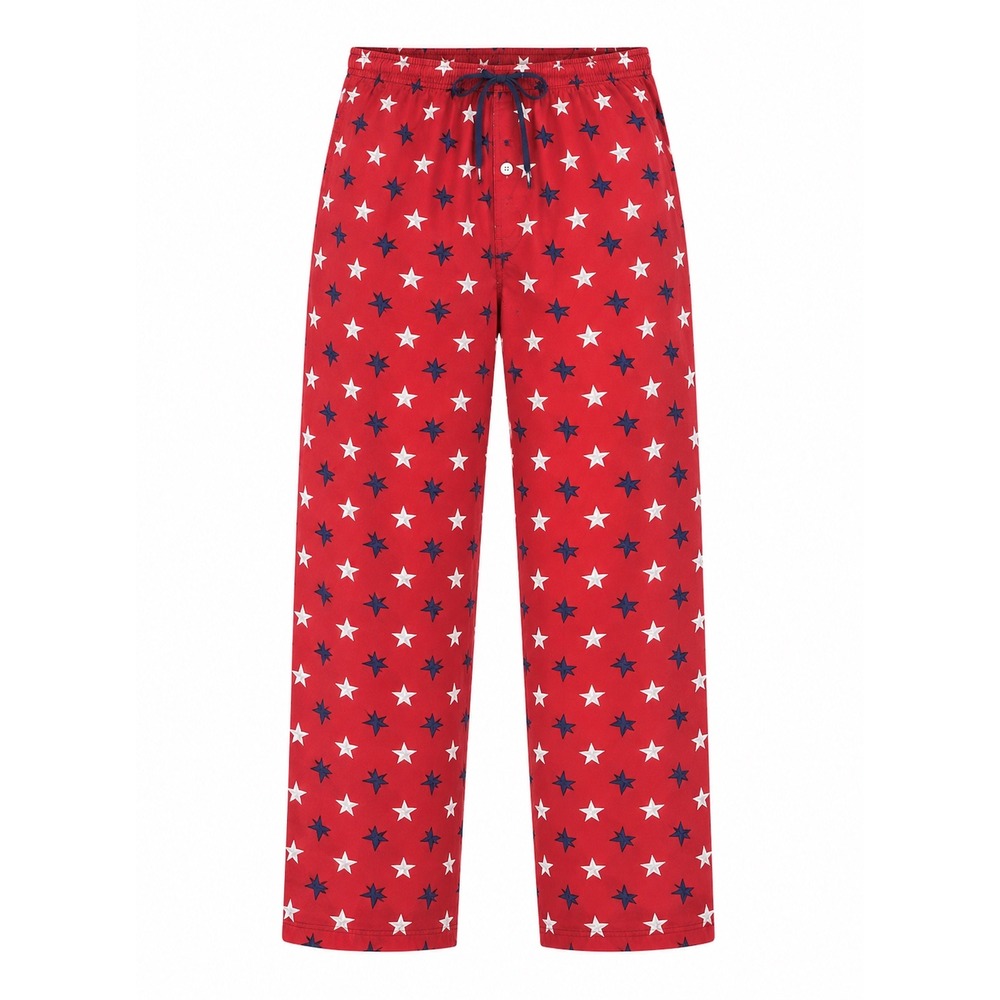 Tommy Hilfiger Red Star Cotton Pajama Pants Medium Americana Sleepwear‎ lounge